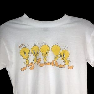 Vintage 1998 Looney Tunes Tweety Bird Graphic Tee Shirt Kids SZ S NOS NWT